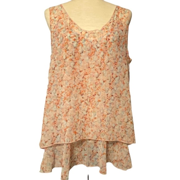Cabi Bella Floral Tiered Tank Top Size Medium Sleeveless Chiffon Style 5032 - Picture 2 of 10